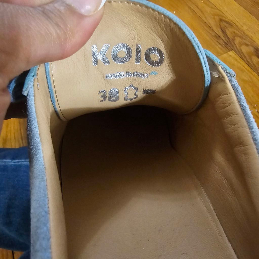Koio Capri Leather Sneakers Blue Size 8 View 4